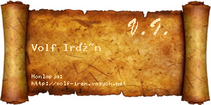 Volf Irén névjegykártya
